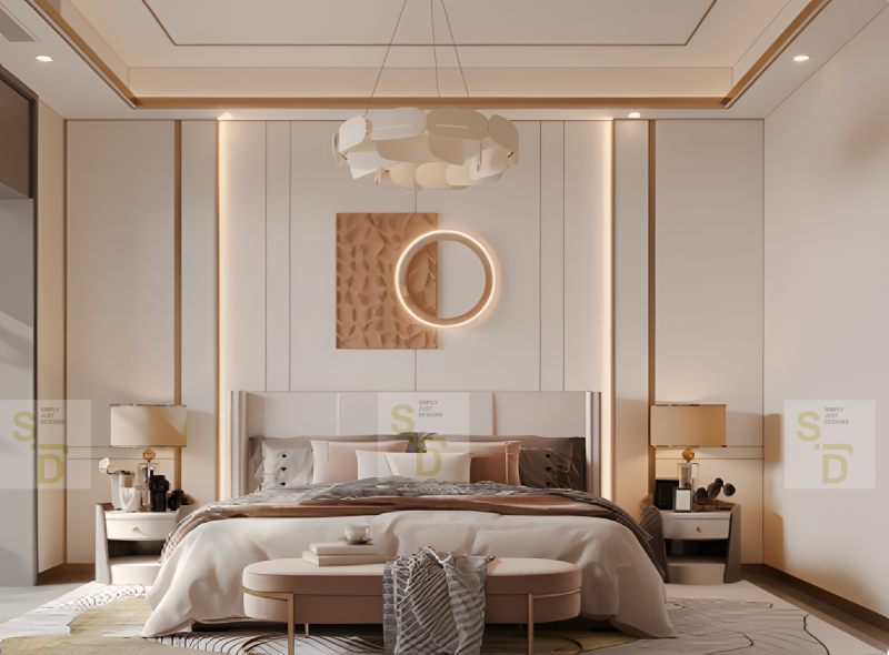 Contemporary Classic Master Bedroom Interior Design With Cove False ...