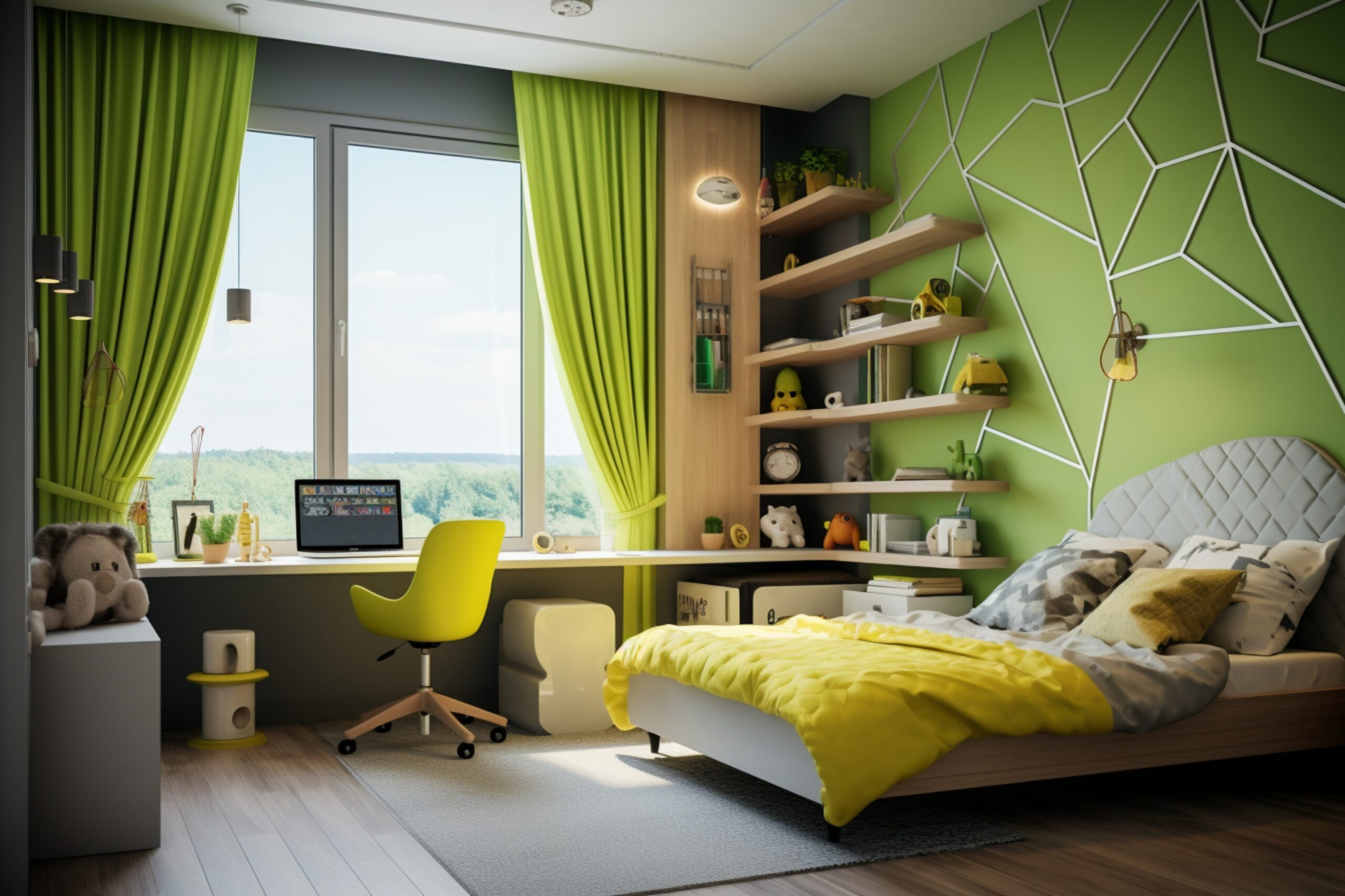 Create a Kids' Bedroom with Curtains and Mesh Elements