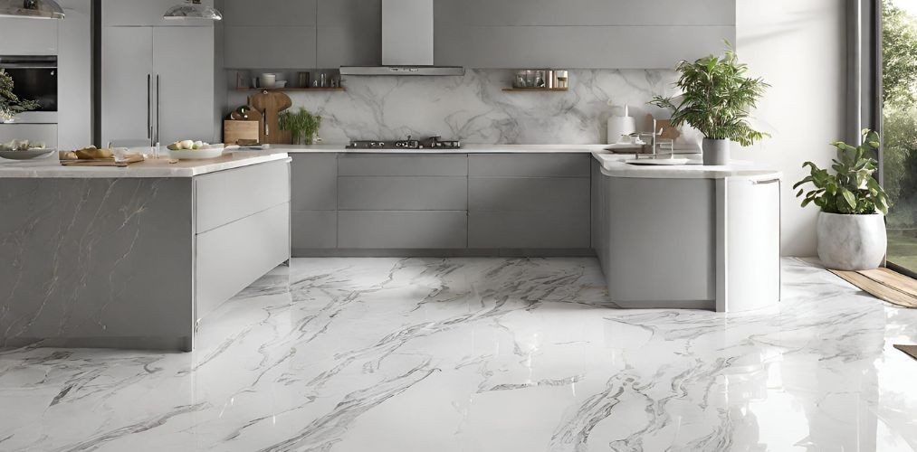 Kitchen Flooring with Marble