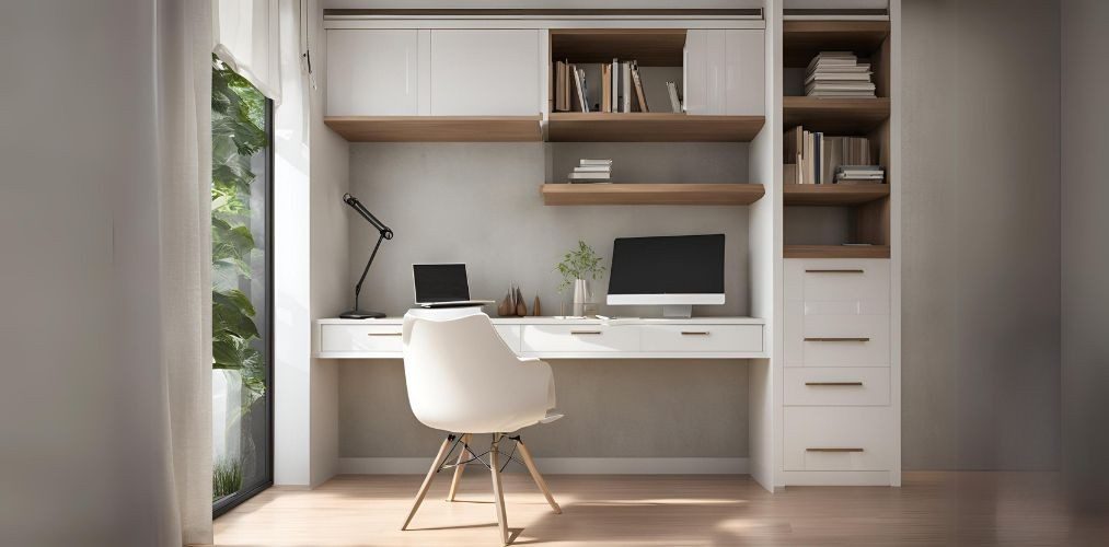 A Delightful White Study Room