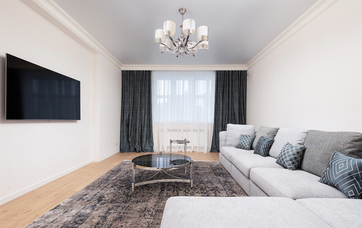 A Living Room with a Rectangular Layout