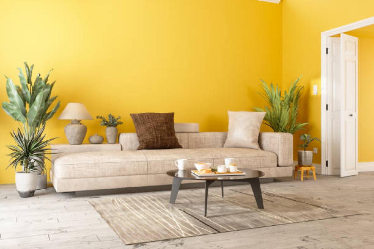 A sunny yellow accent wall