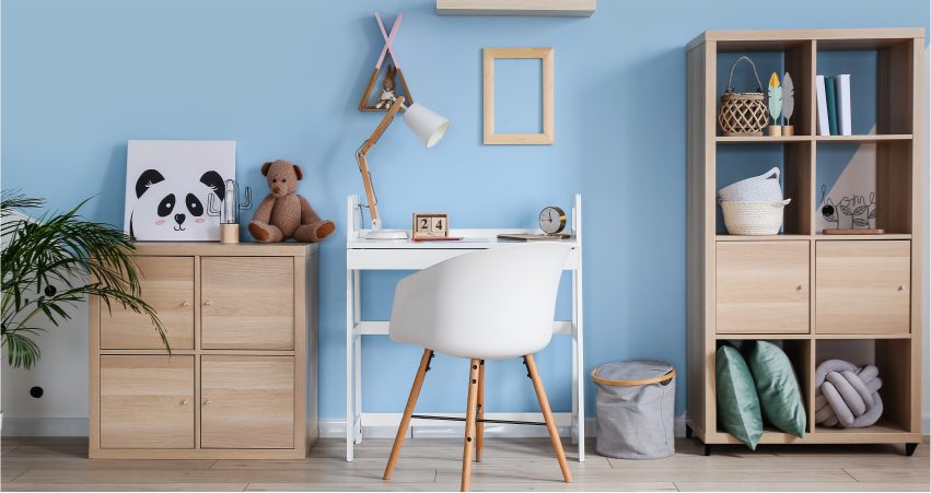 Blue and Brown with White Accents