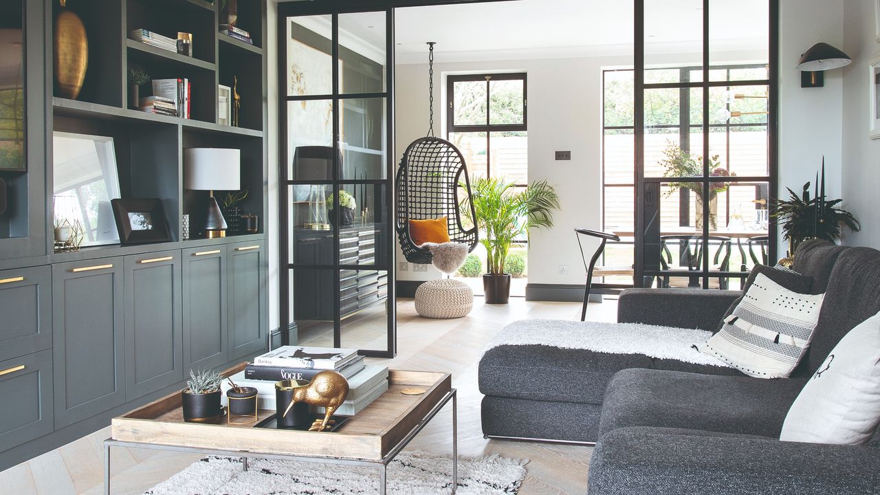 Cohesive, built-in storage solutions for a transformed living space.